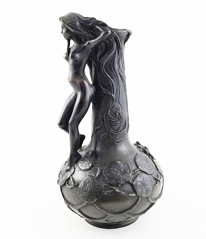 Solid Bronze Art Nouveau Vase - Signed