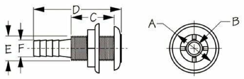 Seadog Plastic Thru Hull 3/4" Bulk