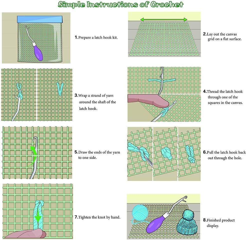 5Pcs Latch Hook Set Latch Hook Crochet Needle Crochet Hook Dreadlocks for Carpet