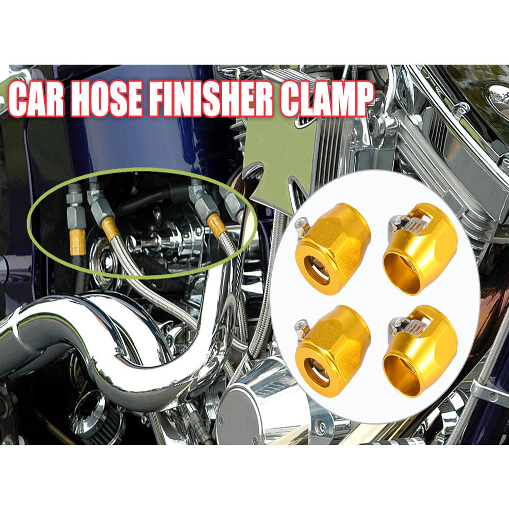 2/5/10pc 4/6/8/10/12AN Hex Hose Finisher Clamp Screw Band Hose End Cover Fitting