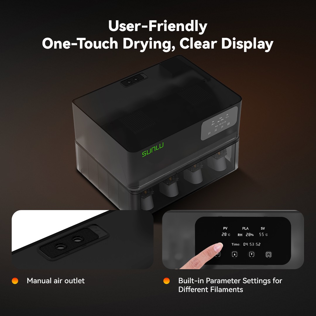 Sunlu AMS Heater Add Active Drying Function,Prevent Wet 3D Printer Filament