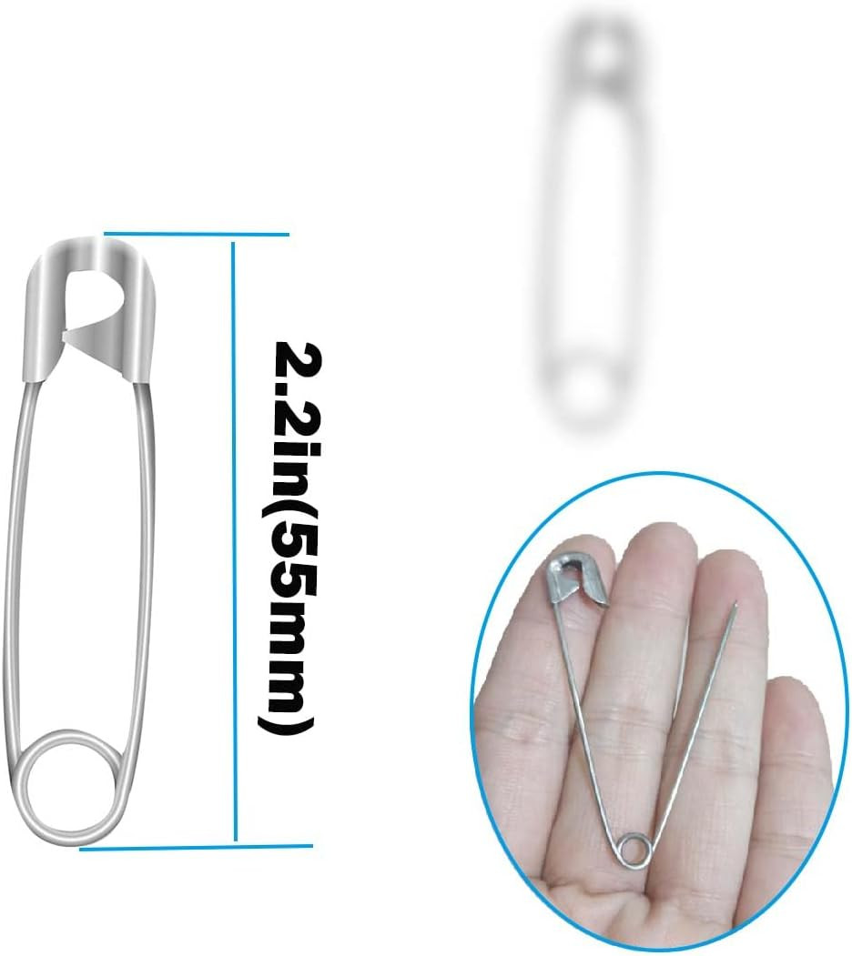 80Pcs Extra Large Safety Pins 2.2 Inch (55Mm) -Heavy Duty Large Safety Pins, Sta