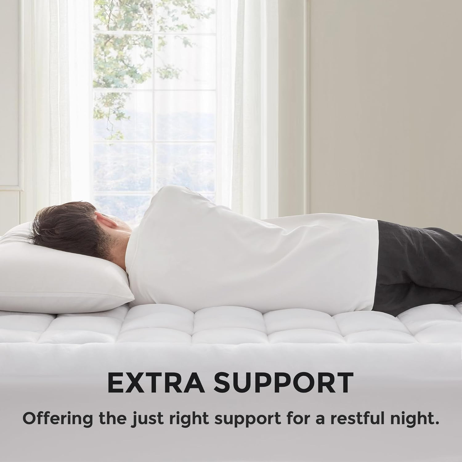 Extra Deep 4" Ultra-Fluffy Queen Mattress Topper – Soft Pillow Top for Back Pain