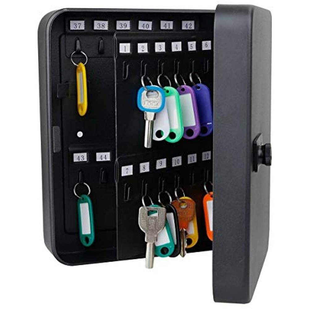 Key Cabinet Security Box adjustable Wall Mount with Keyed Lock and Random Color