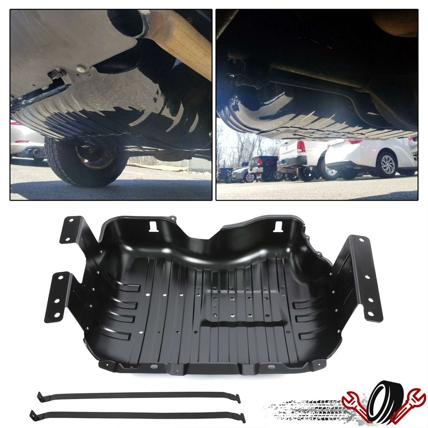 NEW Fuel Tank Skid Plate w/ STRAPS For 1999-2004 99-04 Jeep Grand Cherokee