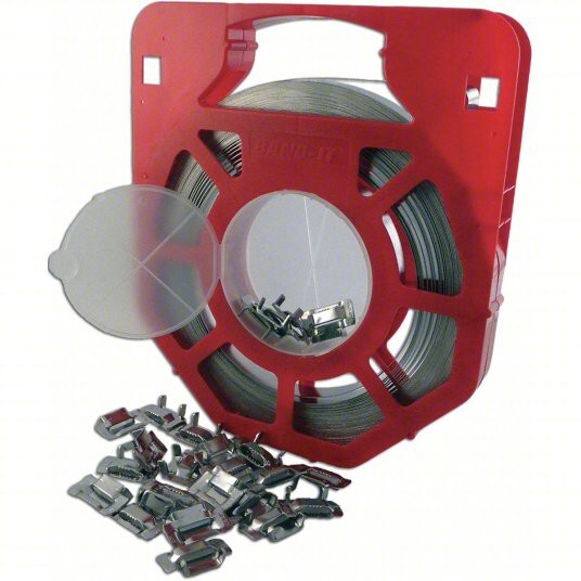 BAND-IT GR206B BAND AND BUCKLE KIT, 3/4" W X 100' L, 202 SS, 13E234, NEW!!