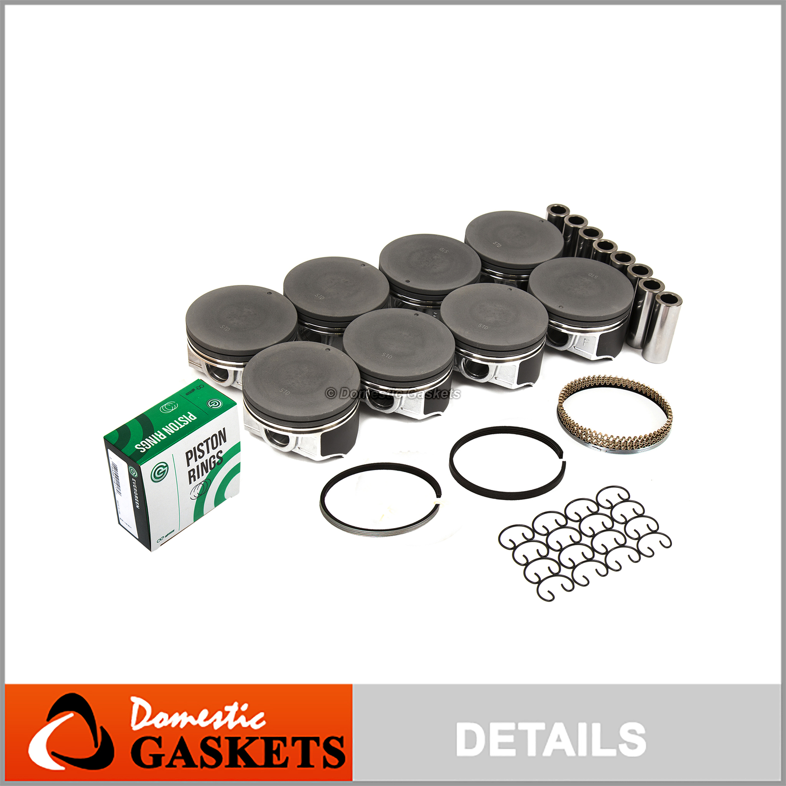 Pistons and Rings fit 99-04 Chevrolet Tahoe GMC Yukon Sierra 1500 4.8L