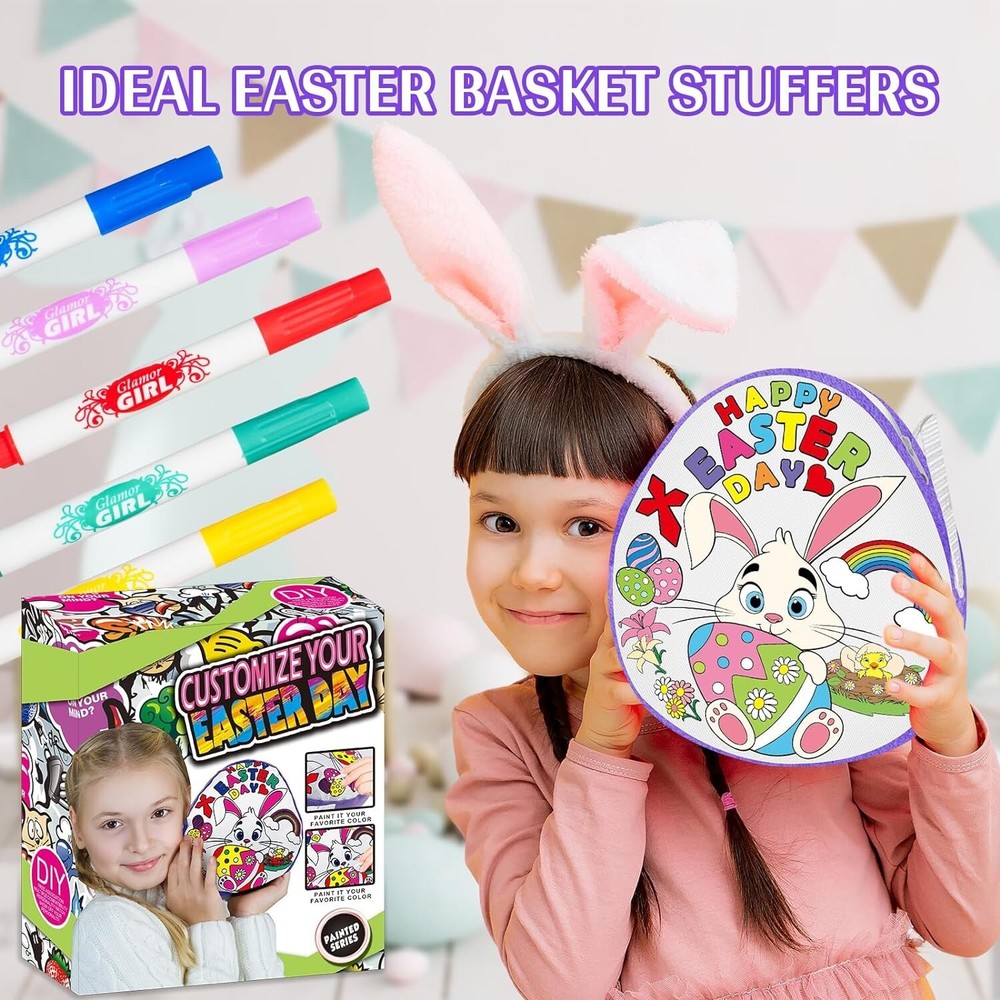 Easter Bunny Egg Decorating Dye Bag Kit, Dyeable Easter Eggs Painting Kit