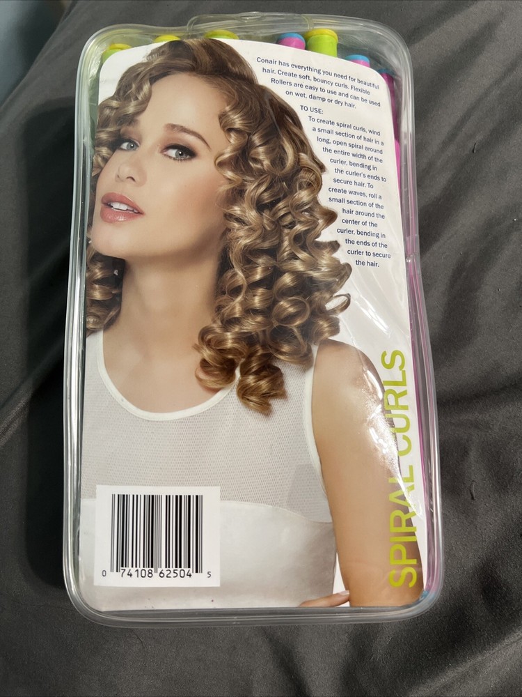Conair Flexible Rollers Spiral Curls Flexible Hair Rollers, Medium, Assorted ...