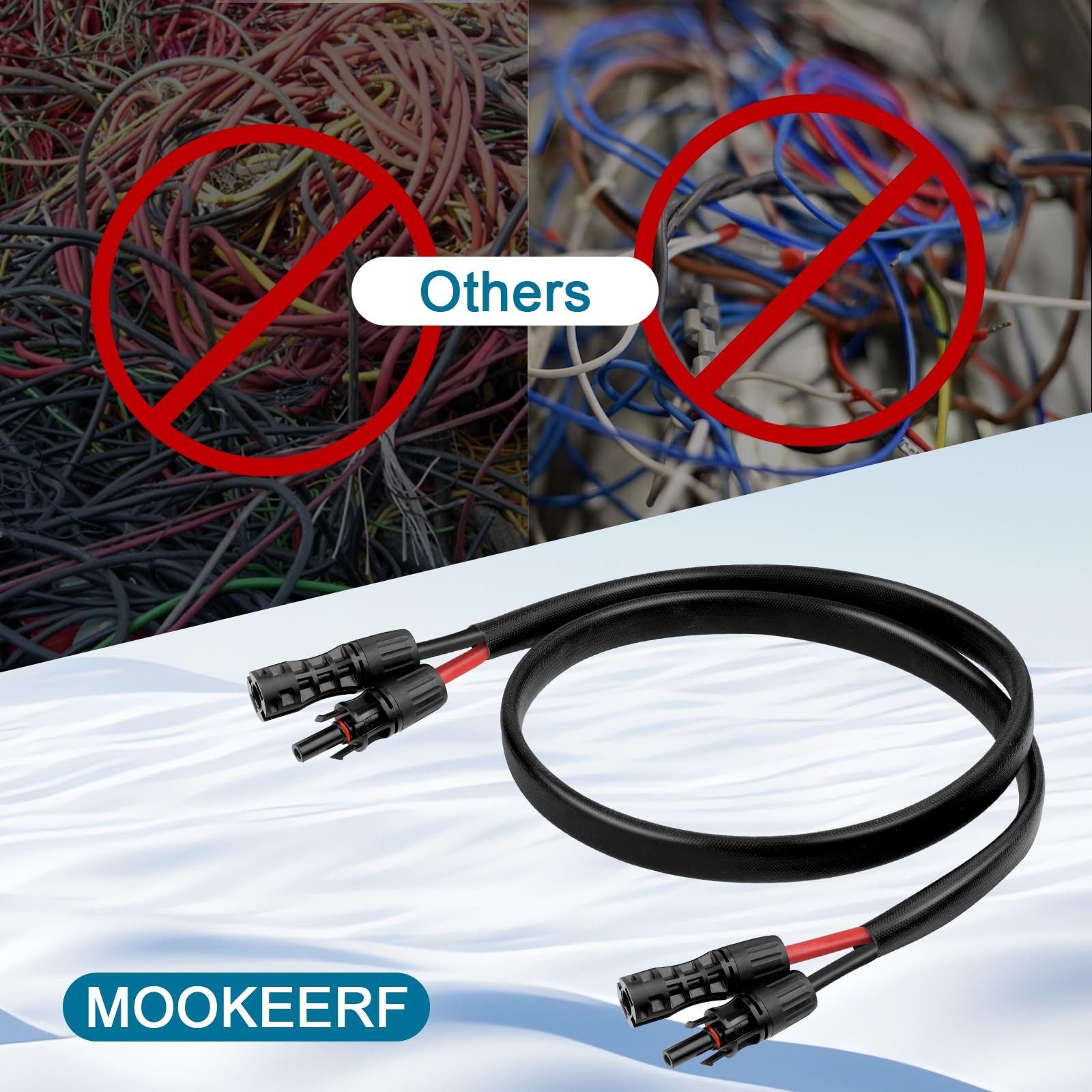 Solar Panel Extension Cable - 8AWG 10FT Wire with Female &