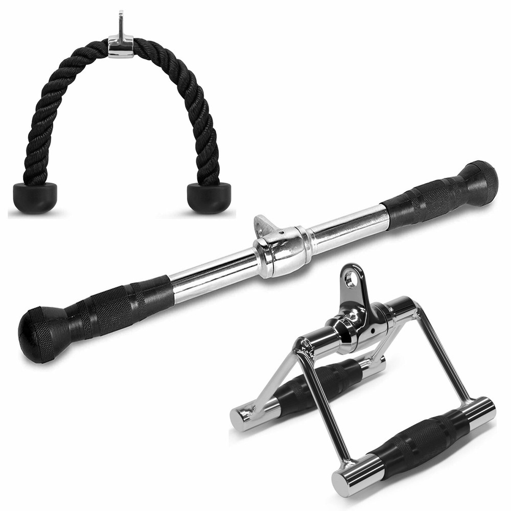 Double Grip Tricep Rope Pull Down Cable Weight Double D Rotating Attachments Pro