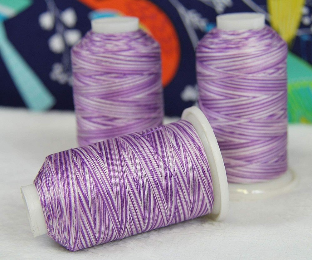 Threadart 100% Cotton Variegated Thread Sets | 6 Different Sets | 600M Cones