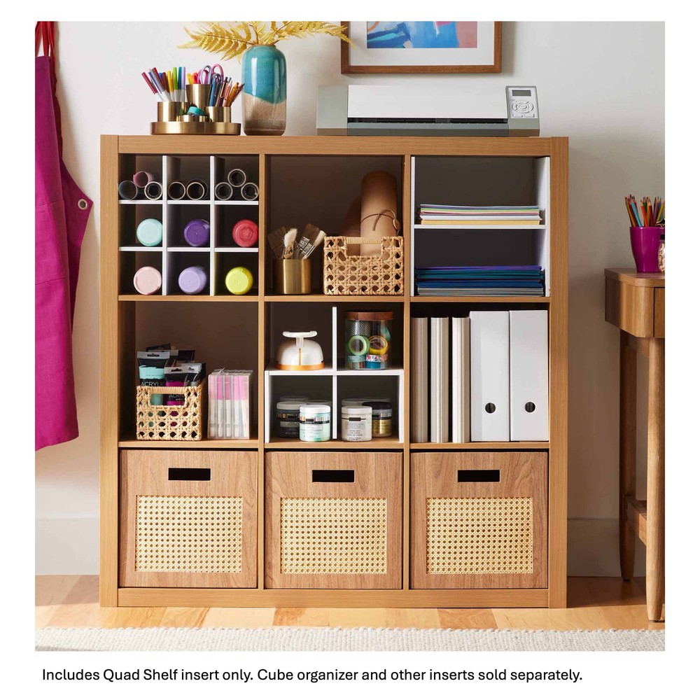 (2 pack) Better Homes & Gardens Quad Shelf Cube Organizer Insert, White Texture