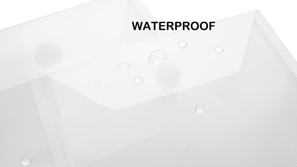 YESSART 40-Pack 3.5x5.5" Plastic Envelopes w/ Hook & Loop Closure, Clear