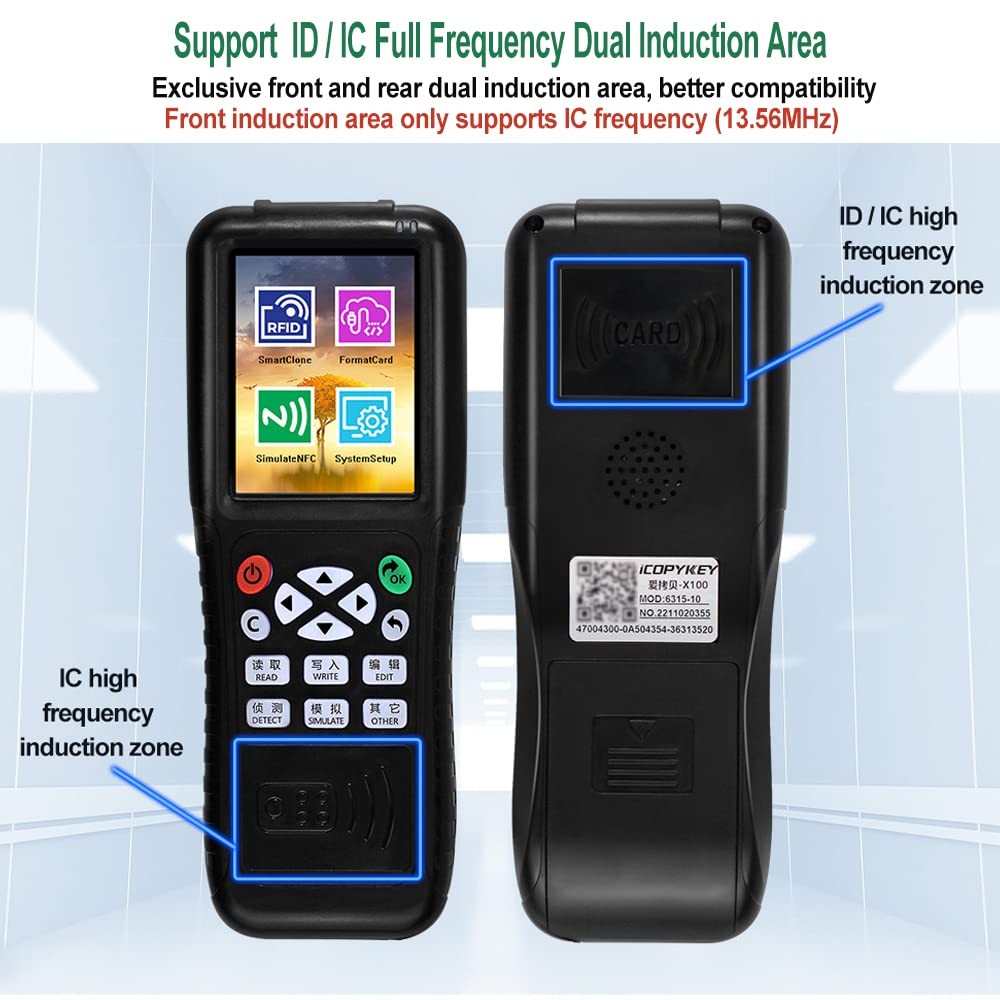 HERNAS RFID Reader Writer Duplicator, Multi Frequencies RFID Smart Card Progr...