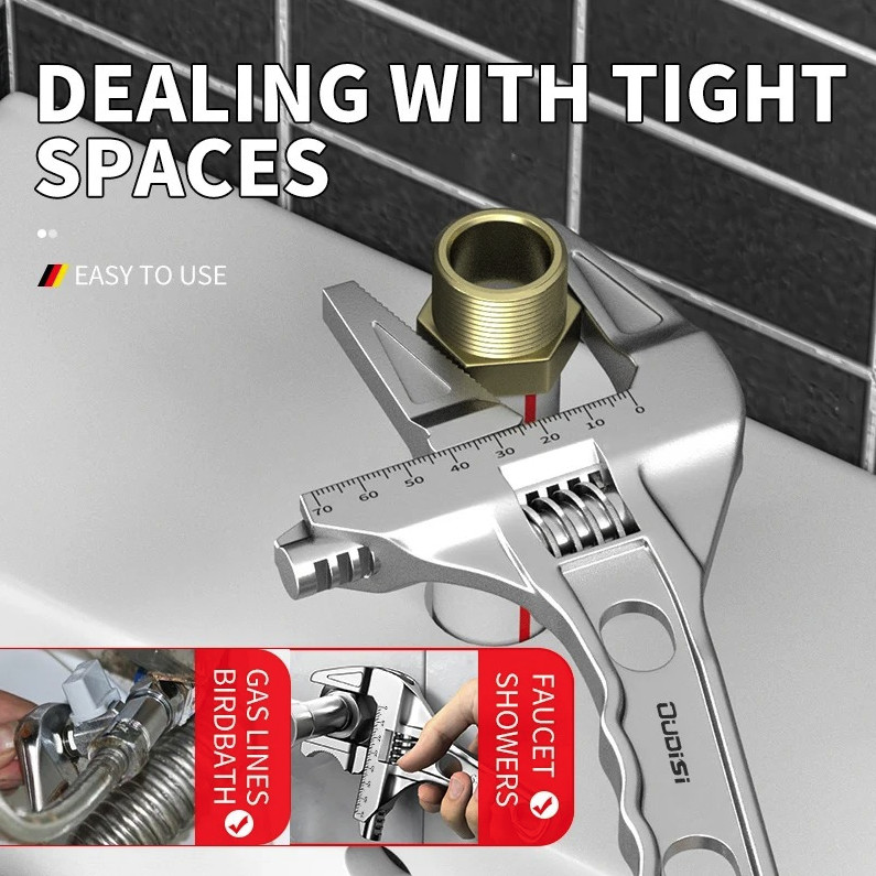 1pc Multifunction Adjustable Wrench Large Opening Bathroom Tool - NEW
