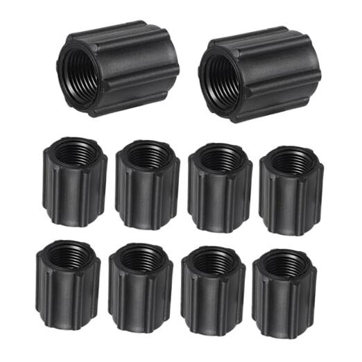 10 Pcs Coupling Sprinkler Pipe Fitting Threaded 1/2 Inch Double Female Thread