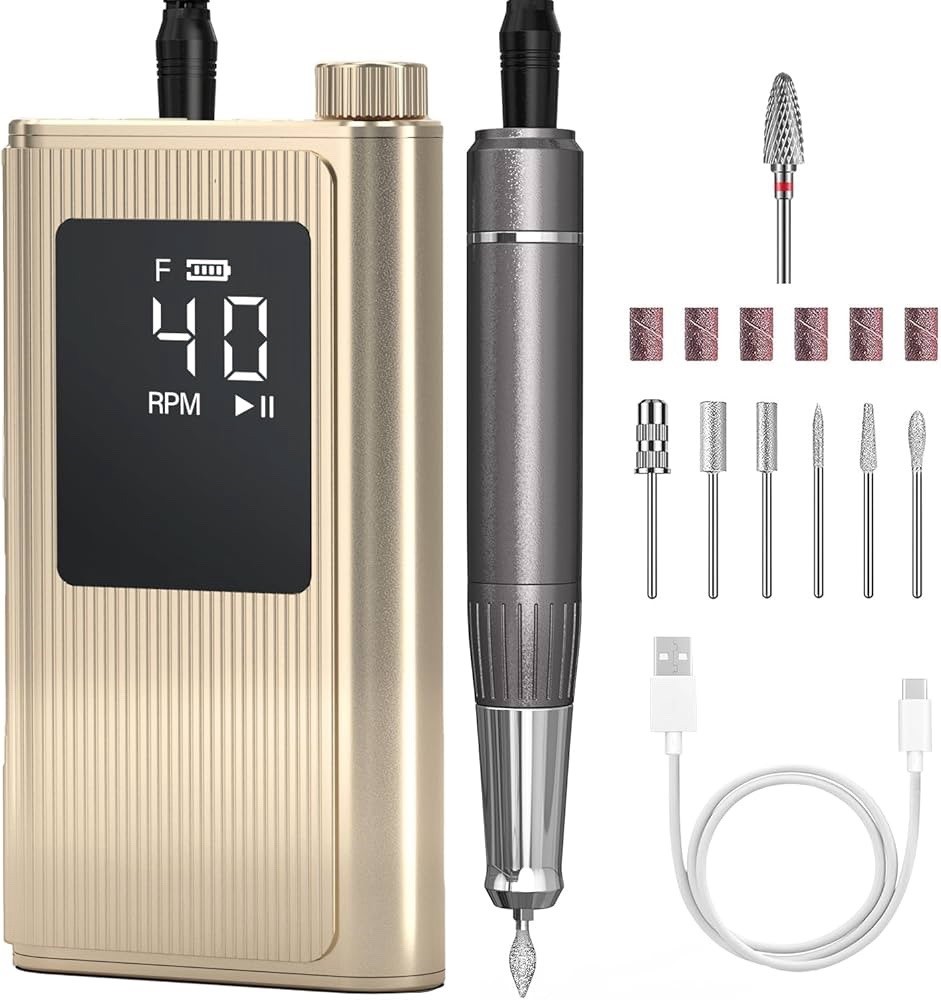 40000RPM Professional Brushless Electrical Nail Drill Portable Rechargeable Tool