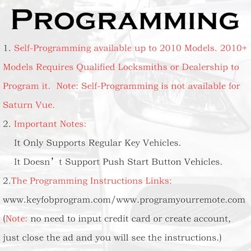 Keyless Entry Remote Control Key Fob Replacement Fits Chevy Four Button