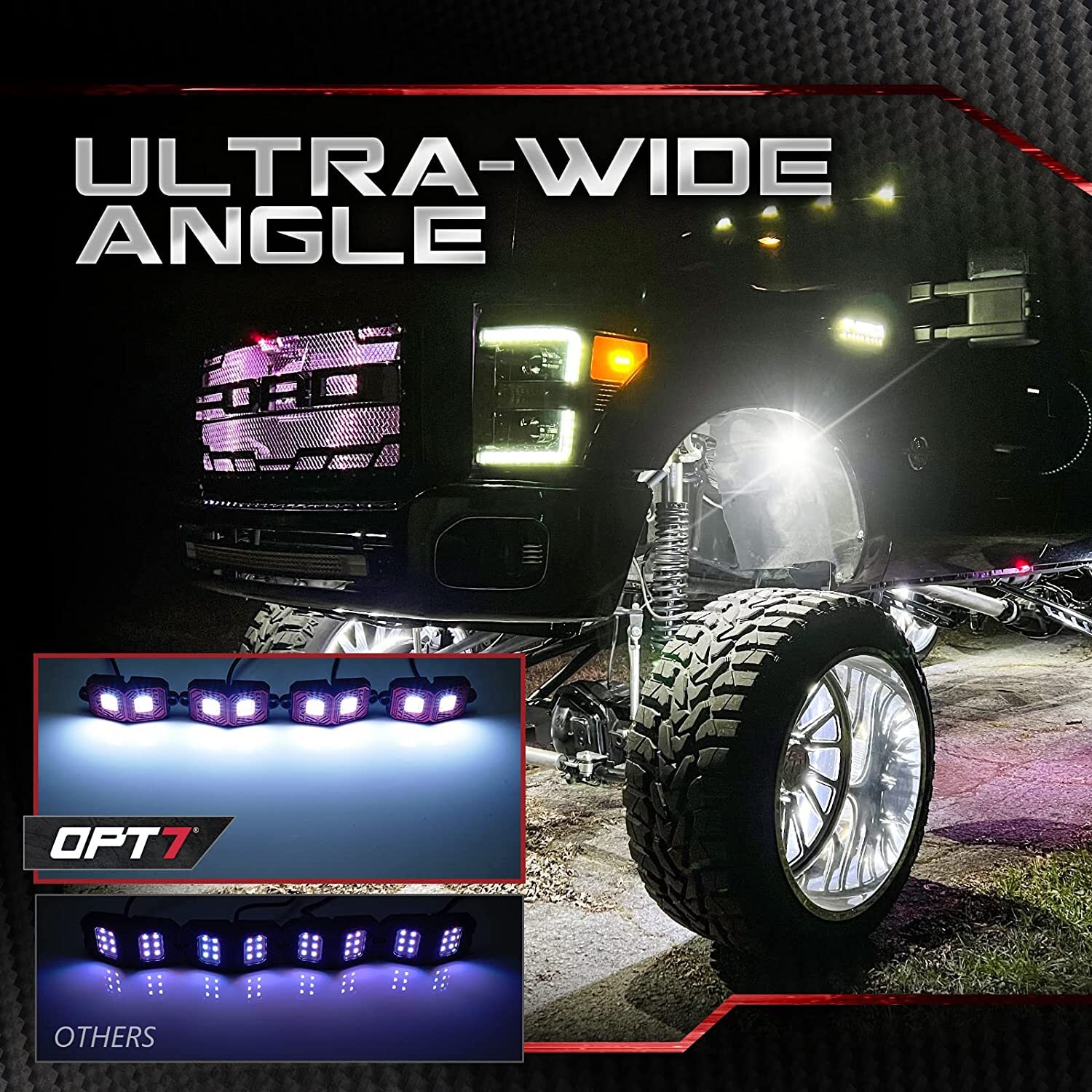 4Pods LED White Rock Light w/ 8 Magnet Offroad Truck Car Underglow OPT7 Photon