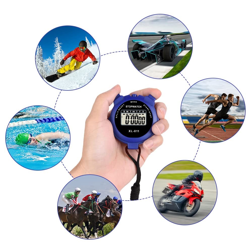 Vicloon Digital Timer, Simple Sport Timer with Large Display, Single Lap Blue