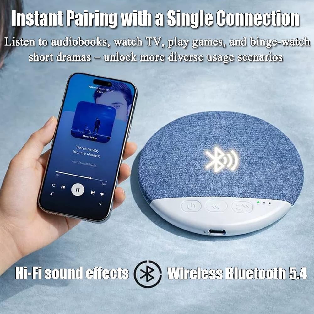 2PCS Under Pillow Speaker For Sleeping Bone Conduction Speaker White Noise Timer