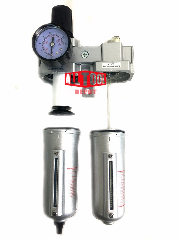 3/4" HEAVY DUTY COMBO PARTICULATE FILTER REGULATOR LUBRICATOR AUTO DRAIN