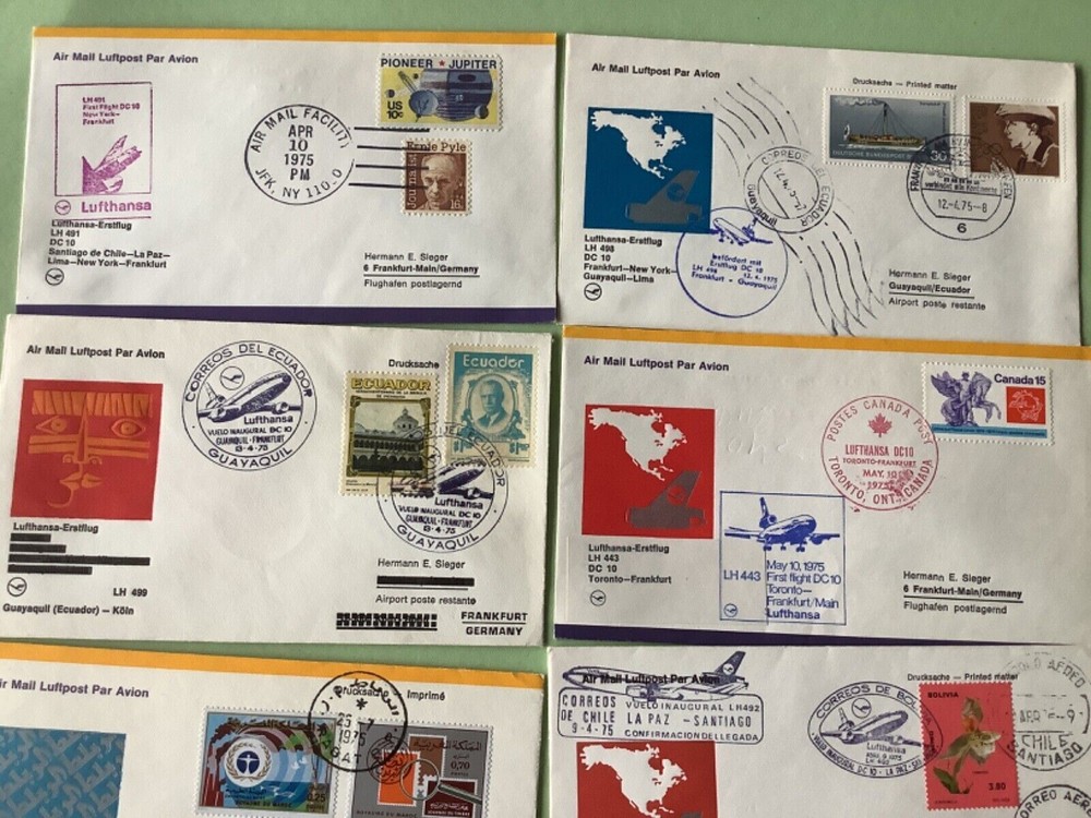 Airmail flight covers 12 mixed items Ref A1639