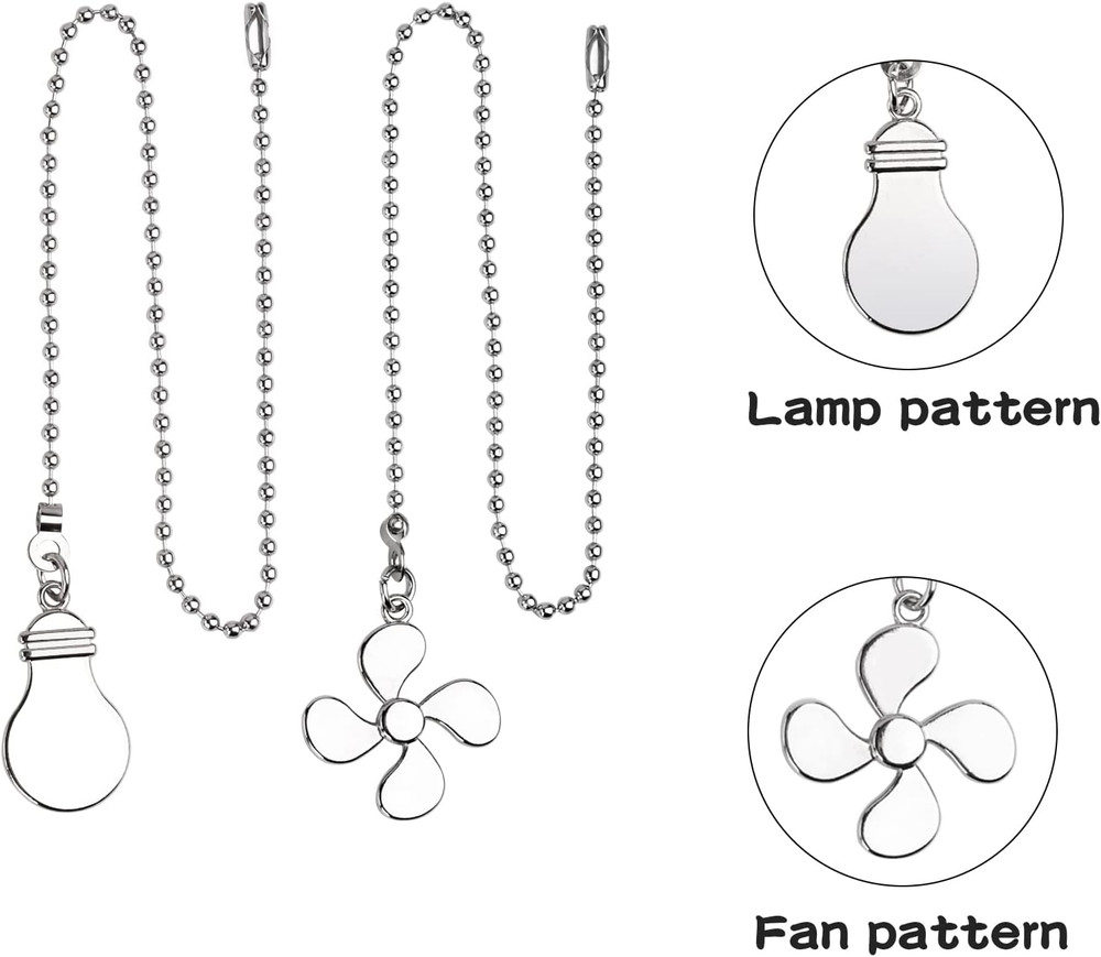 4PCS Ceiling Fan Pull Chain,14" Ceiling Fan Chain Extra Long with 4 Leaf Light B