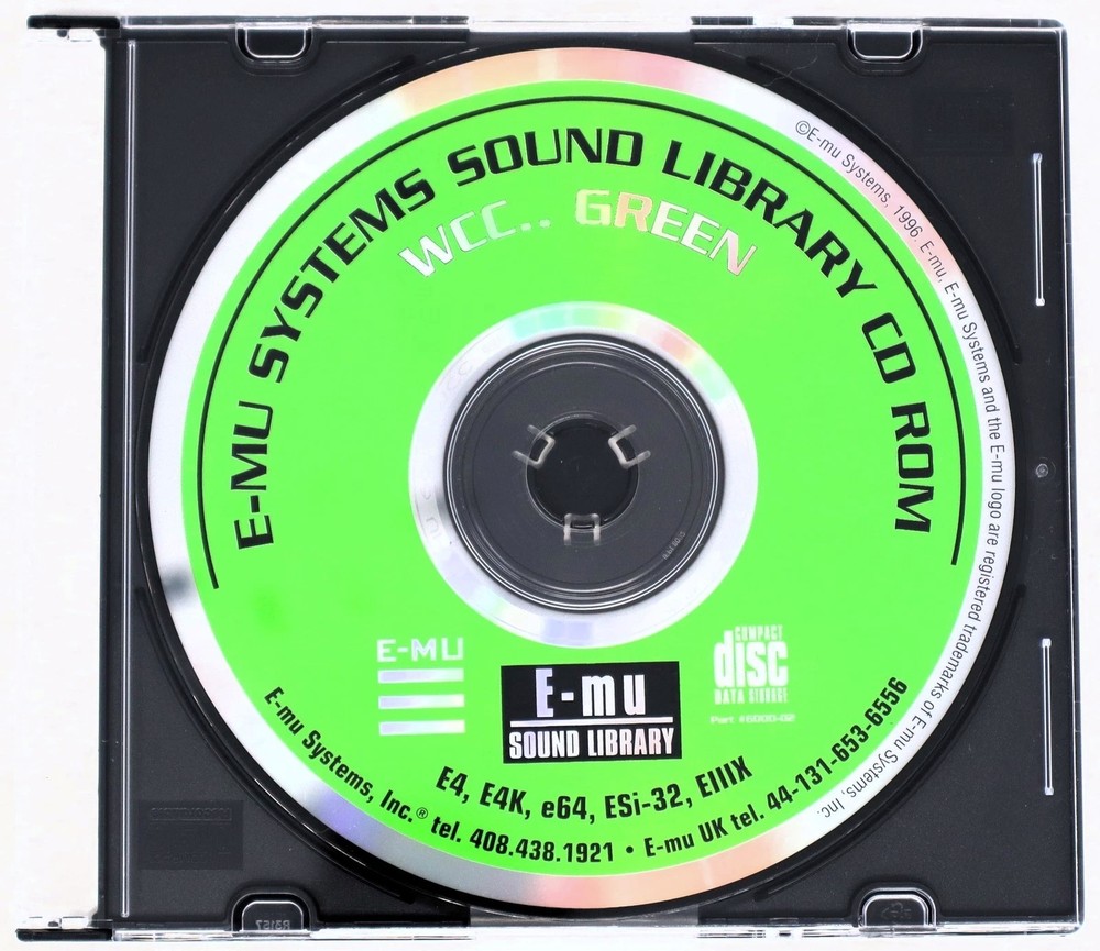E-MU Systems WCC.. Green E-Mu Format  Sample/Sound Library/Sampling CD