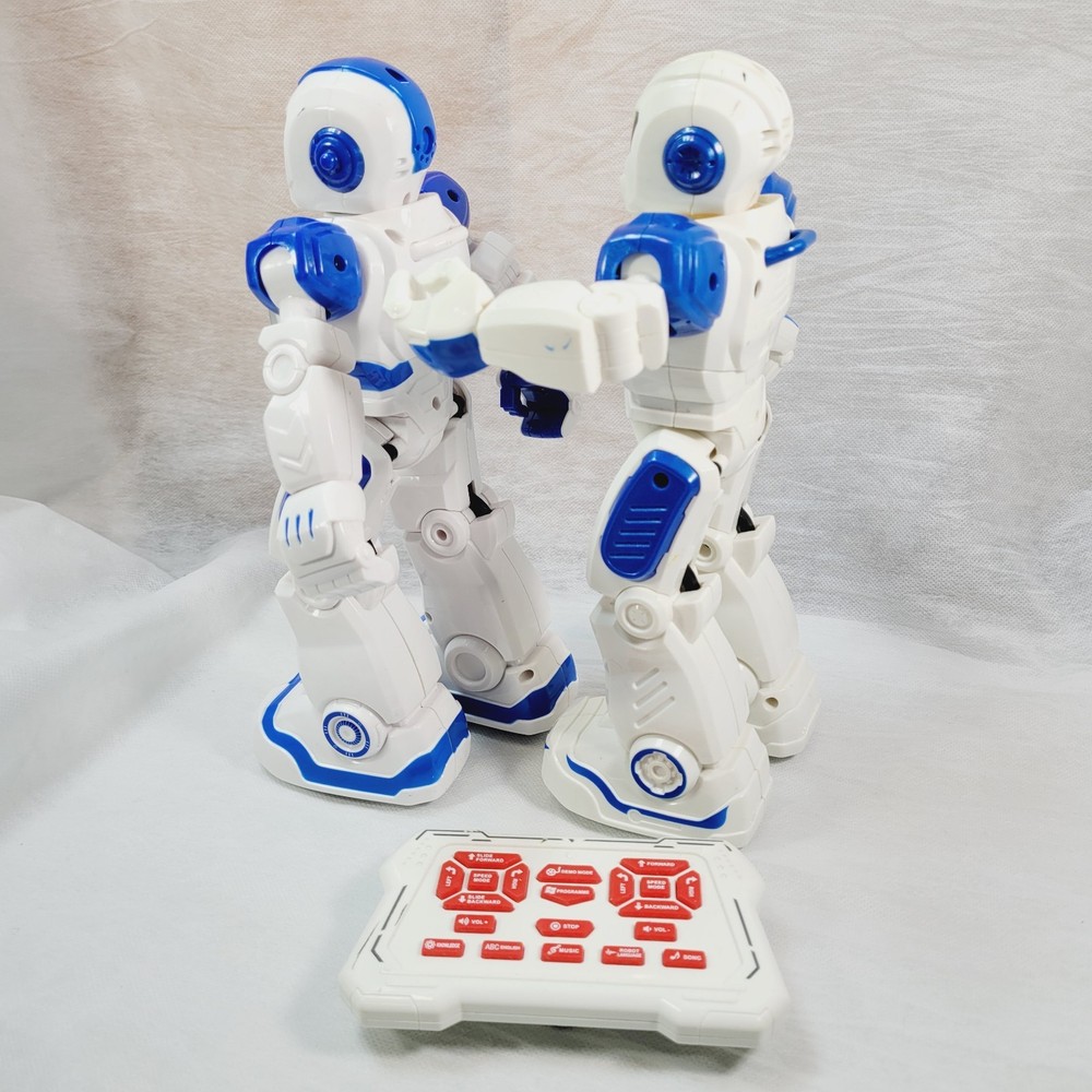 Pair Of Smart Bot Robots & 1 Remote 10 Inch Untested