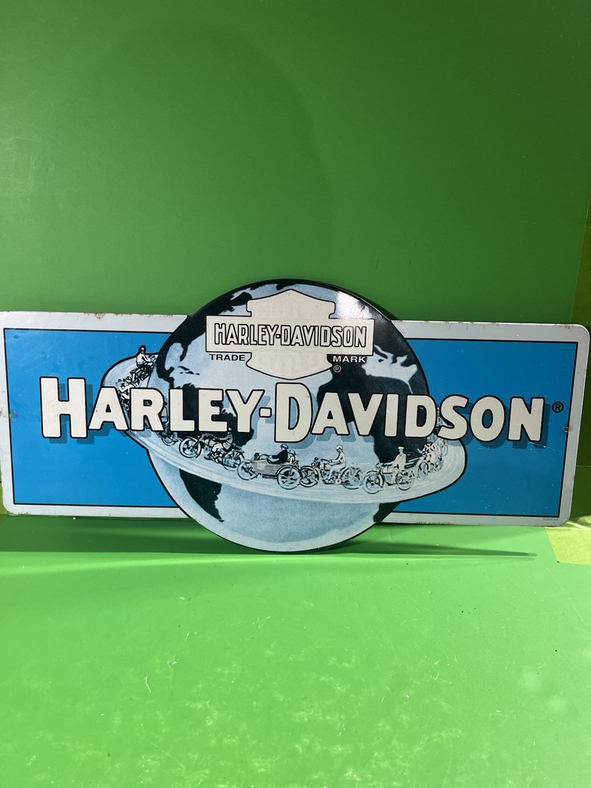 Harley Davidson Metal Display Sign - H-D Globe - Ande Rooney 2005