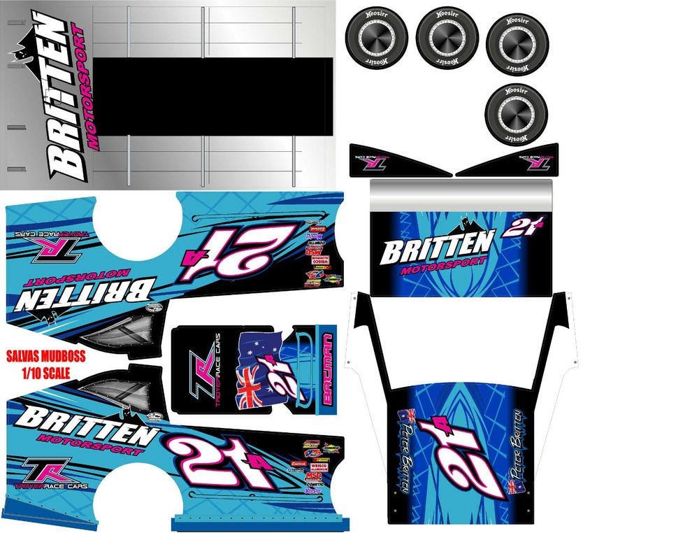 SALVAS MUDBOSS TRAXXAS SLASH PETER BRITTEN WRAP KIT
