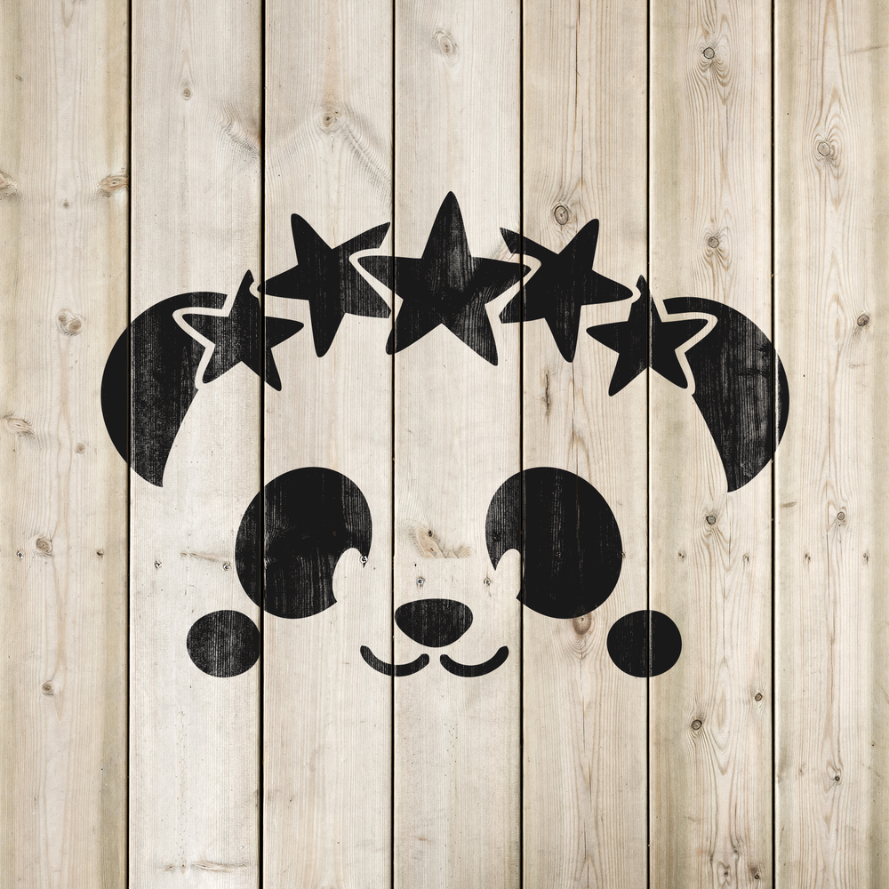 Panda Face Stencil - Durable & Reusable Mylar Stencils