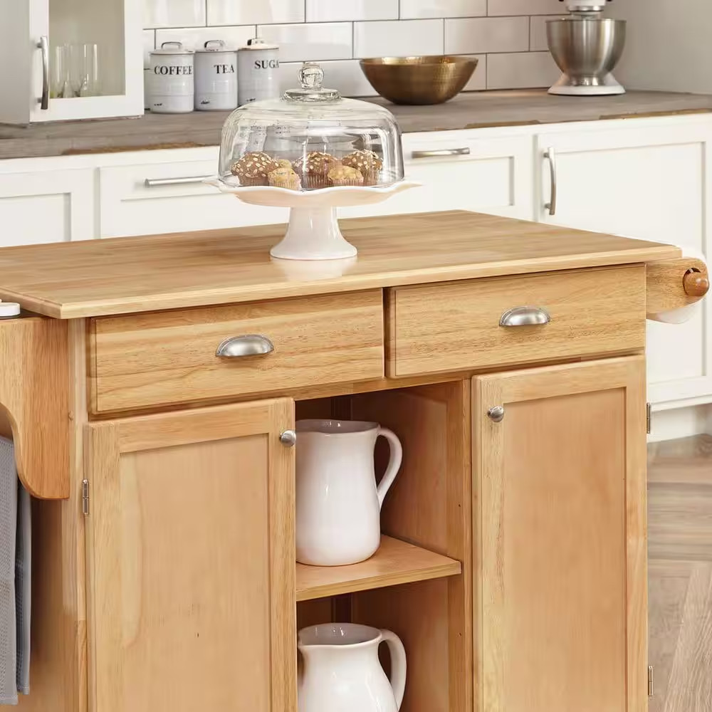 Napa Natural Kitchen Cart with Storage