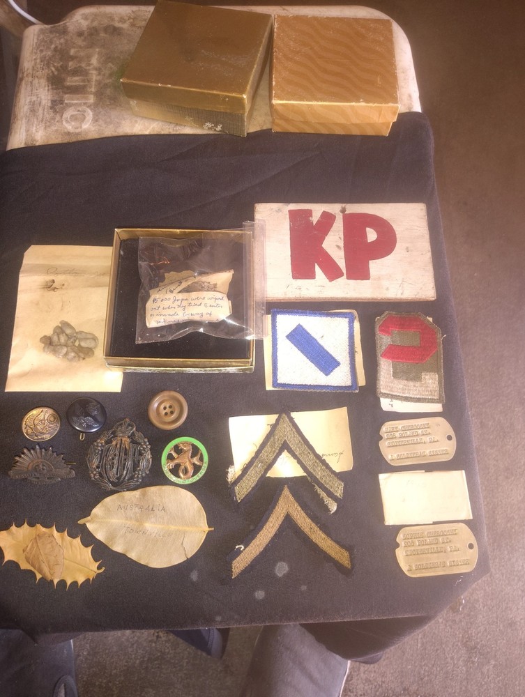 WW2 Ghost Army Group Invasion Barge Piece Dog Tags 604th Eng Camouflage Btn