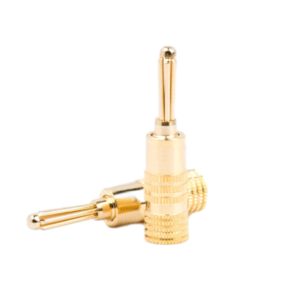 2PCS Banana Plug Connector Solid Aluminum Shell Banana Plug Gold Shell Pure