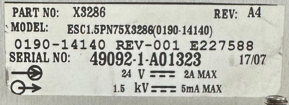 AMAT APPLIED MATERIALS 0190-14140 ELECTROSTATIC CHUCK POWER SUPPLY