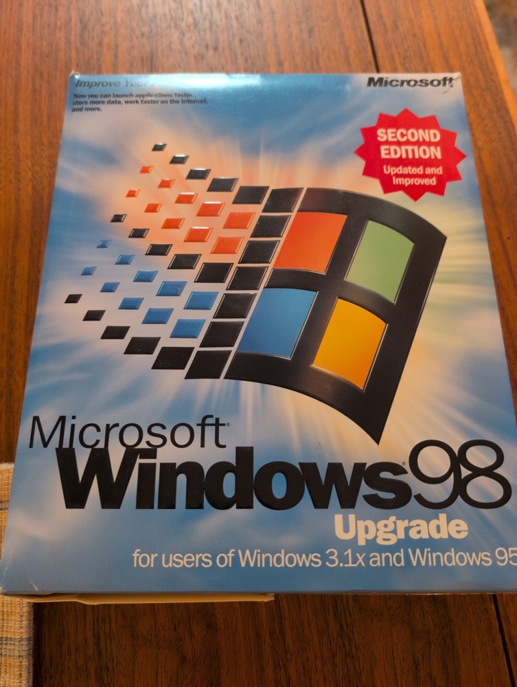 Microsoft Windows 98 Upgrade Second Edition Vintage - CD and Key Code