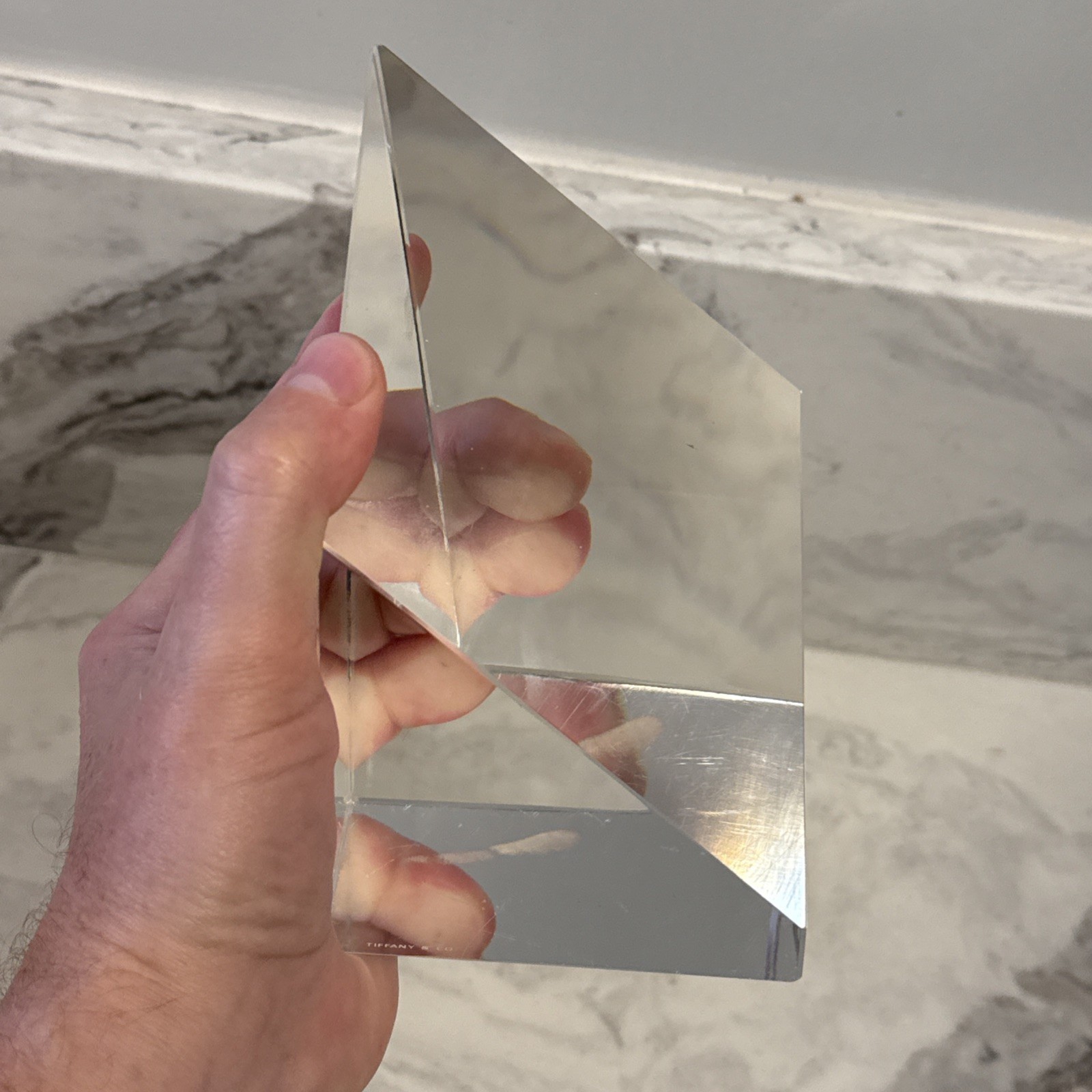 Tiffany & Co Rare Vintage Signed Large Faceted Crystal Sculpture Estate Find