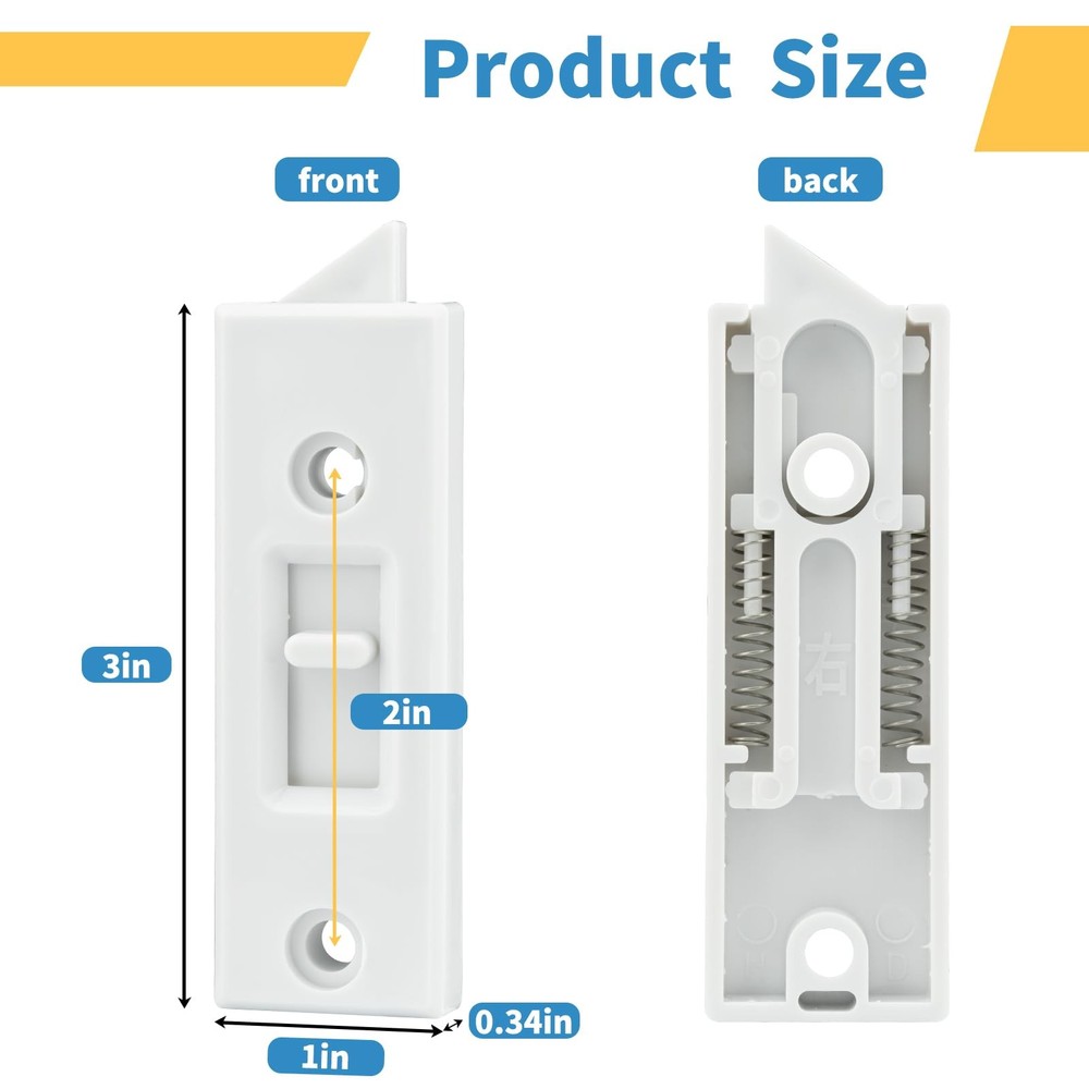 12 Pcs Window Latch Locks Spring Loaded Tilt 12 PCS, White