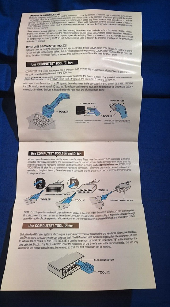 Mac Tools CPT2000 by Bek-Tech Automotive computer circuit testing set w/instruct