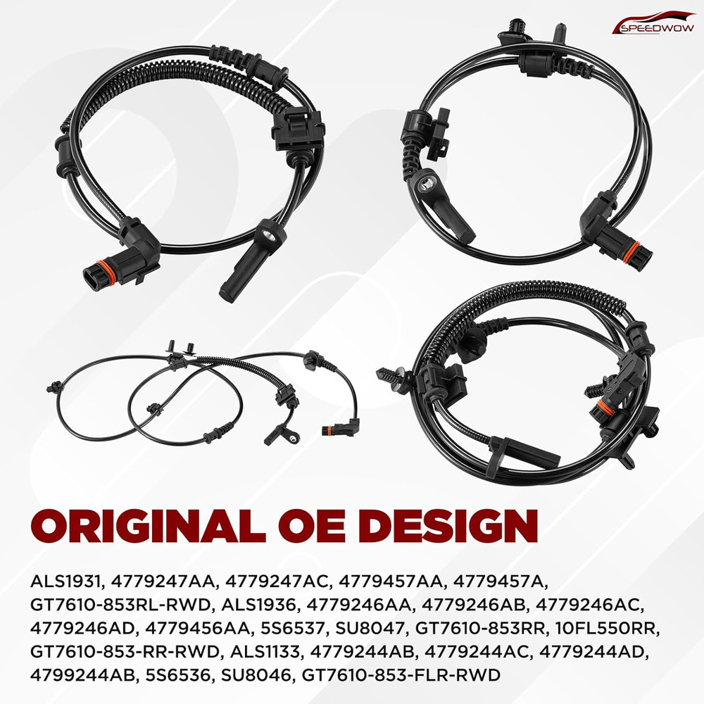 4Pcs ABS Wheel Speed Sensor Front Rear Left Right Compatible with 2005-2010 300