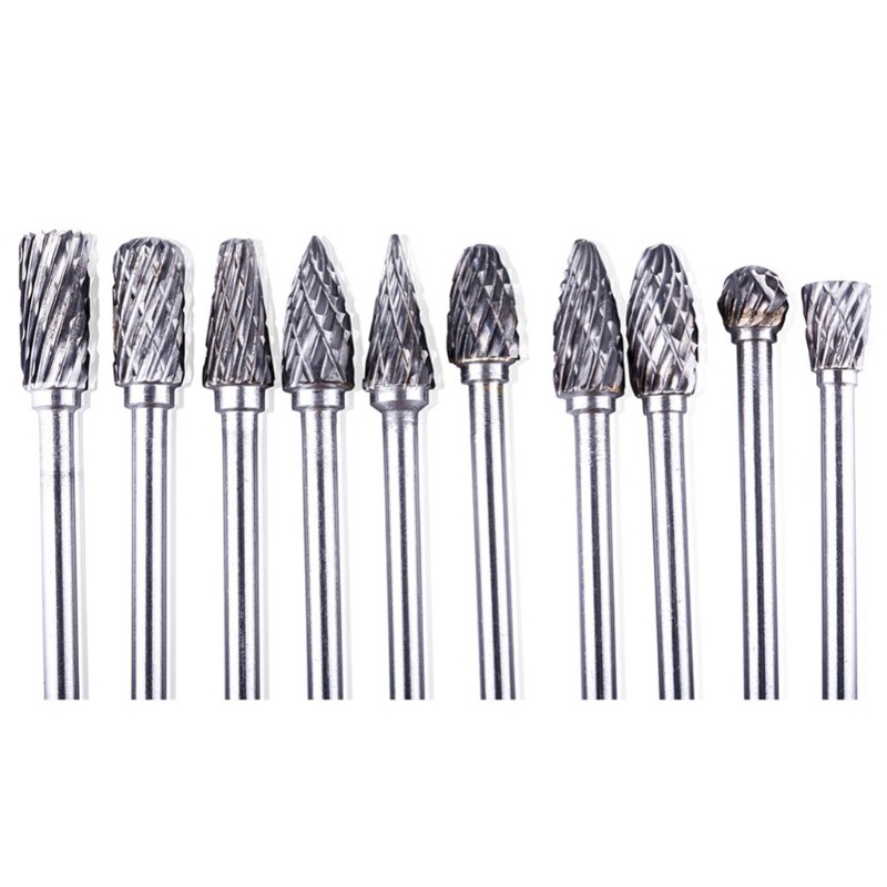 Steel Carbide Rotary File Solid Metal for Sharp Grinding Drill Bit 10 P