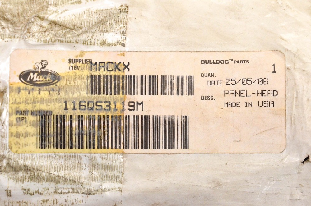 Mack 116QS3119M Headlight Panel
