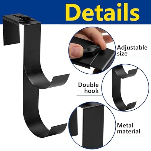 codree Pcs Adjustable Pool Fence Hooks for Pool Equipment, 2 Adjustable Black-2