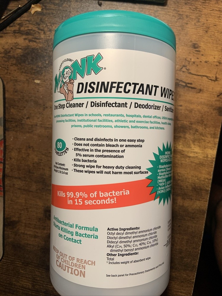Monk disinfectant wipes