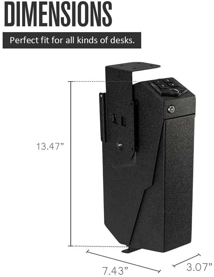 RPNB Gun Safe Mounted Firearm Safety with Biometric Fingerprint, Open Box
