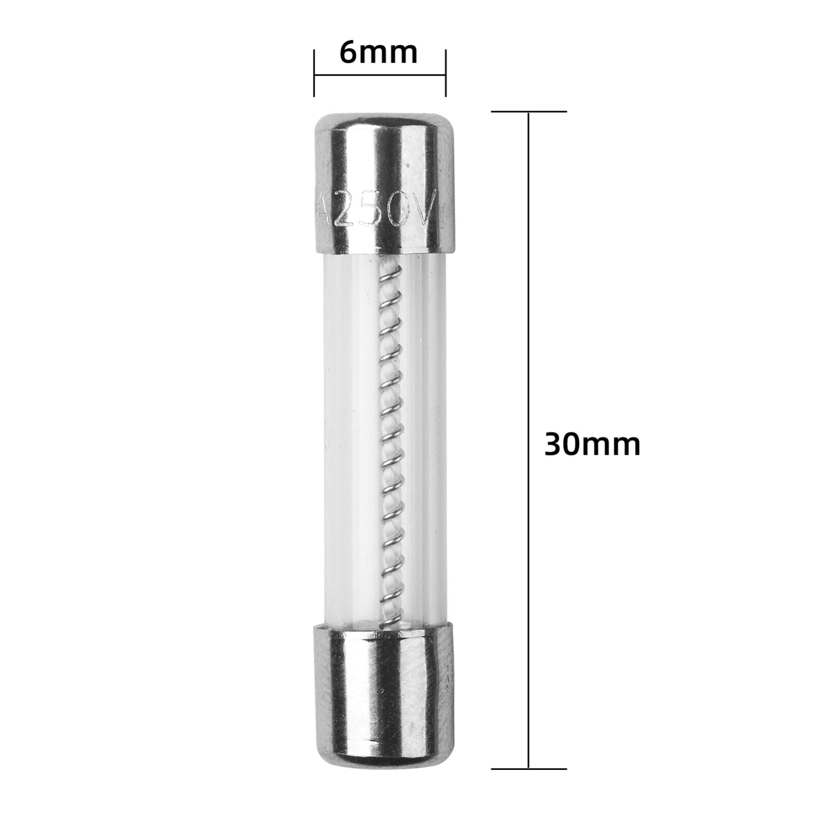 10Pcs 2.5A 250V Slow Blow Fuse Glass Tube Time-Delay Fuse 6X30mm T2.5AL250V