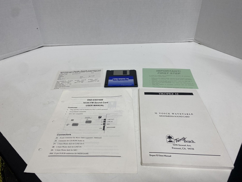 Turtle Beach Audio Application Disk 32 Wavetable Soundcard Disk